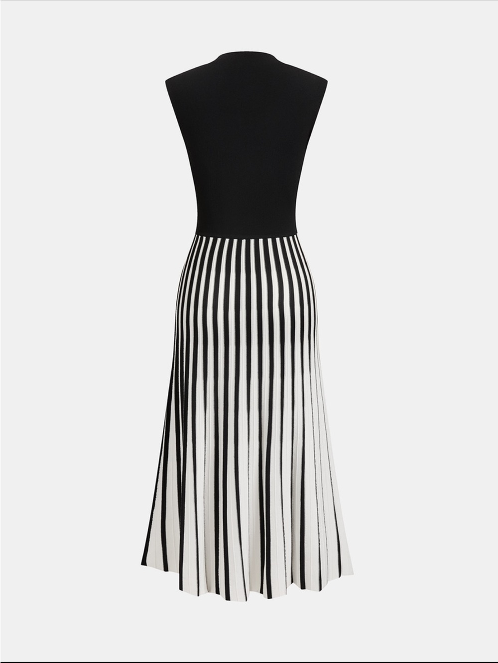 Commense Black Bodice with Black & White Striped Midi Skirt